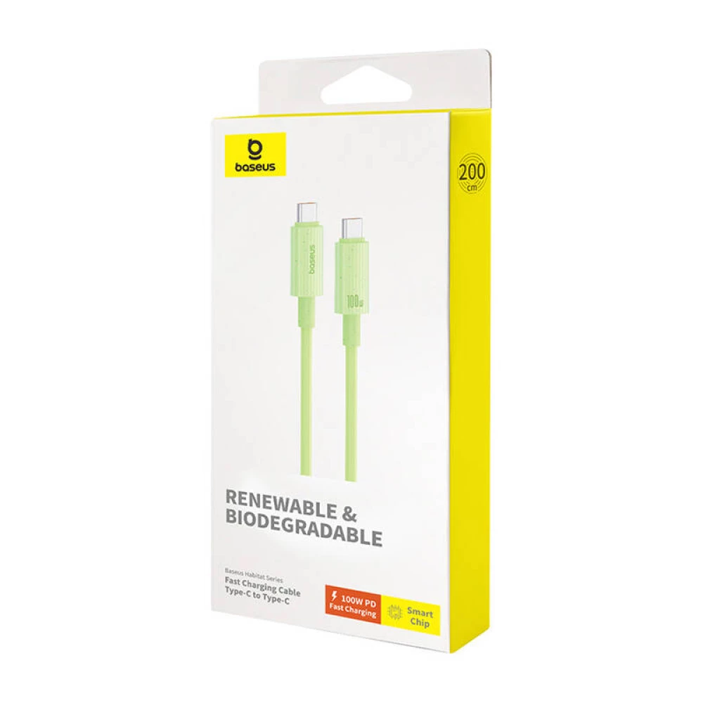 Кабел BASEUS 100W, Type-C - Type-C, Habitat S (P10360202631-01), 2 метра