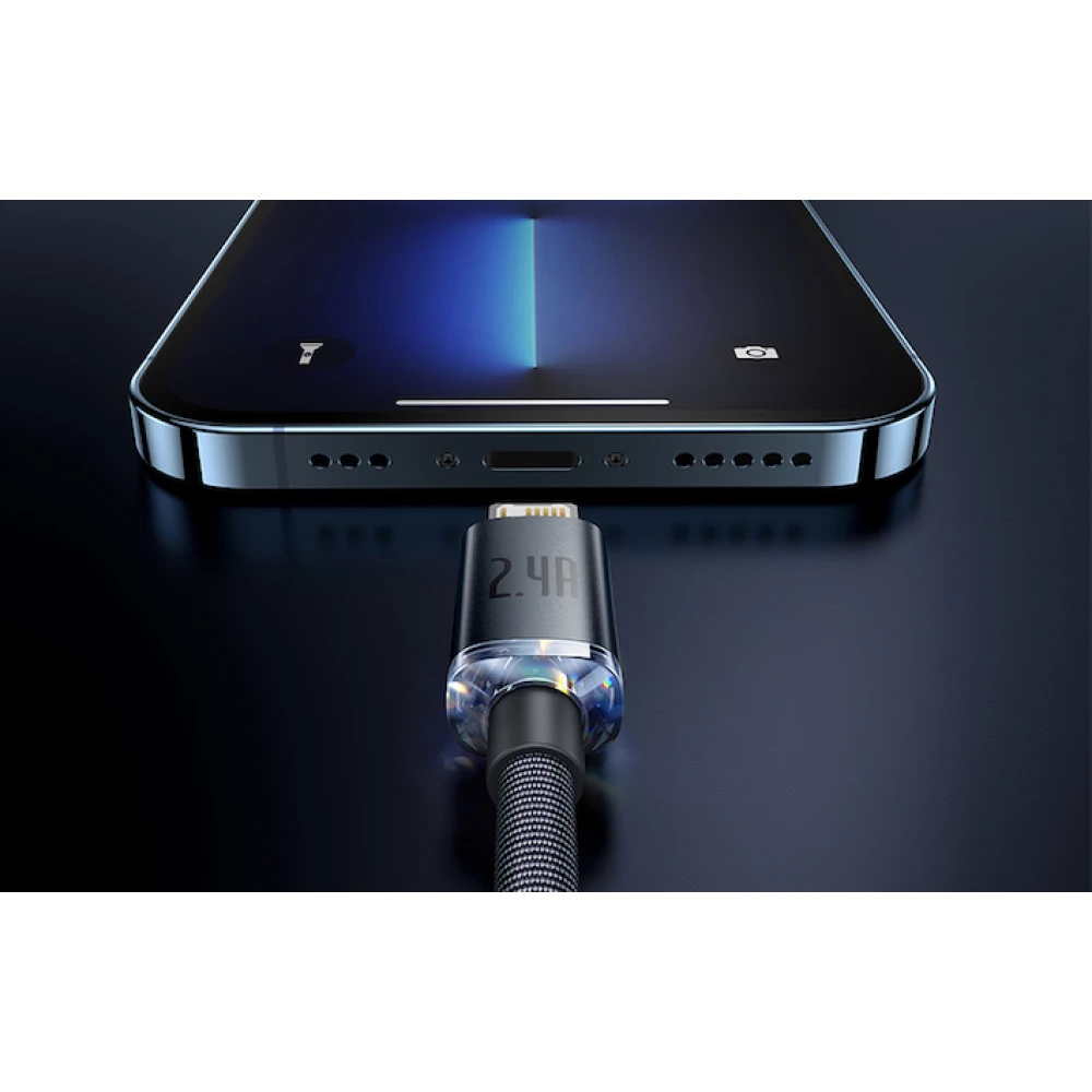 Кабел BASEUS, 2.4A USB-A - Lightning, Crystal Shine (CAJY000101), 1.2 метра