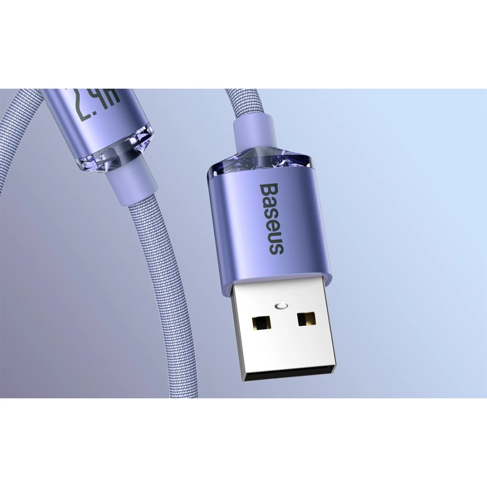 Кабел BASEUS, 2.4A USB-A - Lightning, Crystal Shine (CAJY000005), 1.2 метра
