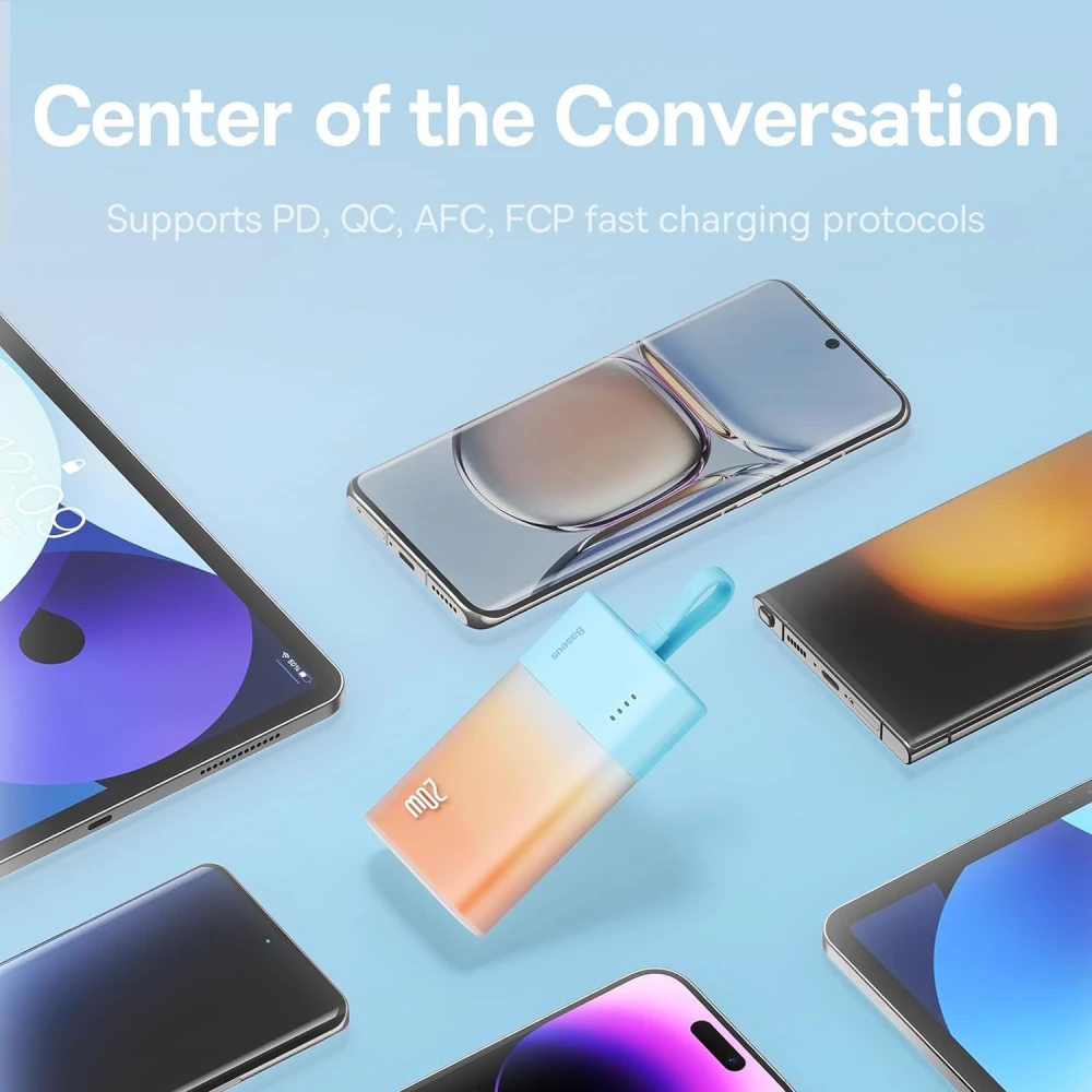 Външна батерия BASEUS Popsicle + кабел Type-C - 5200 mAh, 20W - (P10055601Y13-01)