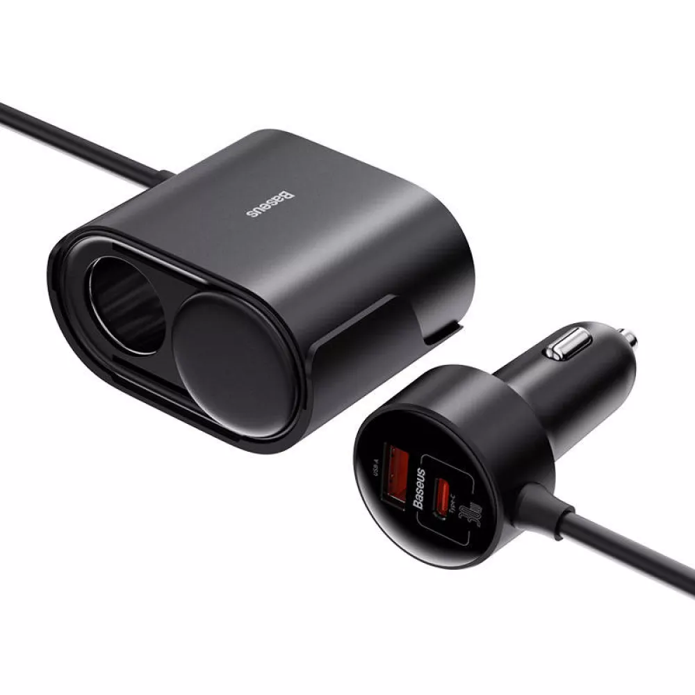 Зарядно за автомобил 12V BASEUS 30W - High Efficiency Pro (C00455300121-00), USB-A, USB-C, 12V Socket
