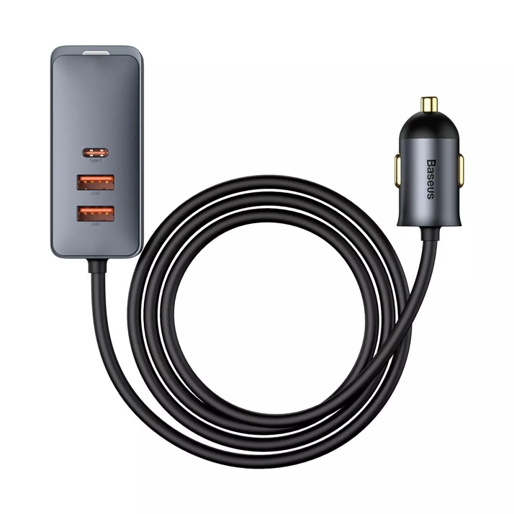 Зарядно за автомобил 12V BASEUS 120W - Share Together (CCBT-B0G), 3xUSB-A, USB-C Зарядно за автомобил 12V BASEUS 120W - Share Together (CCBT-B0G), 3xUSB-A, USB-C