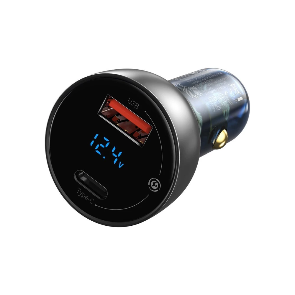 Зарядно за автомобил 12V BASEUS 65W, USB-A, USB-C, Particular Digital Display (CCKX-C0A)