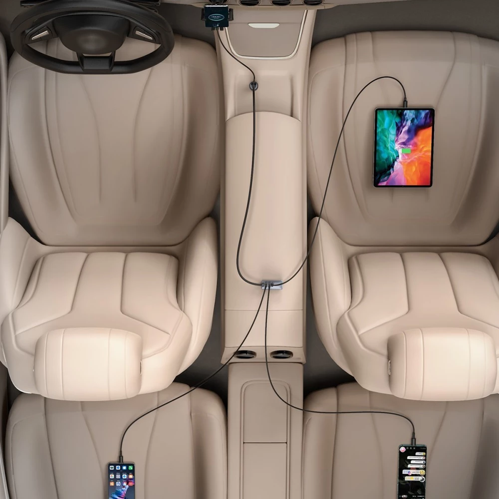 Зарядно за автомобил 12V BASEUS 120W - Share Together PPS multi-port (CCBT-A0G), 2xUSB-A, 2xUSB-C