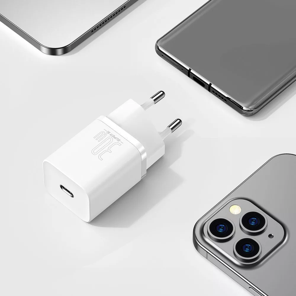 Зарядно устройство 220V BASEUS 30W, USB-C, Super Si (CCSUP-J02)