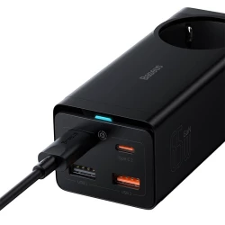 Зарядно устройство 220V BASEUS 65W, 2xUSB-A, 2xUSB-C, AC, GaN3 Pro (PSZM000901) 