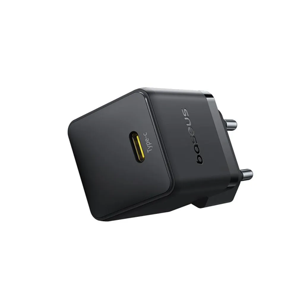 Зарядно устройство BASEUS 30W, 220V, USB-C - Palm fast + кабел, черно (P10111605113-01)