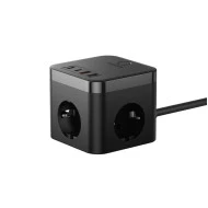 Разклонител и Зарядно устройство 220V BASEUS 30W PowerCombo Cube - (E00066400117-00), 3xAC Sockets + 2XUSB + 2XUSB-C