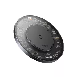 Безжично зарядно 220V BASEUS 15W, Qi SIMPLE2 (CCJJ050001) + кабел Type-C към Type-C