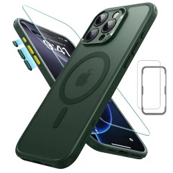 Калъф ESR + стъкло SET Classic Pro за Apple iPhone 16 Pro Max, MagSafe, зелен мат