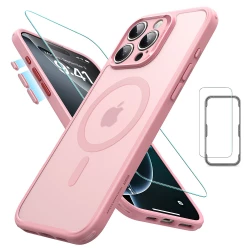 Калъф ESR + стъкло SET Classic Pro за Apple iPhone 16 Pro Max, MagSafe, розов мат