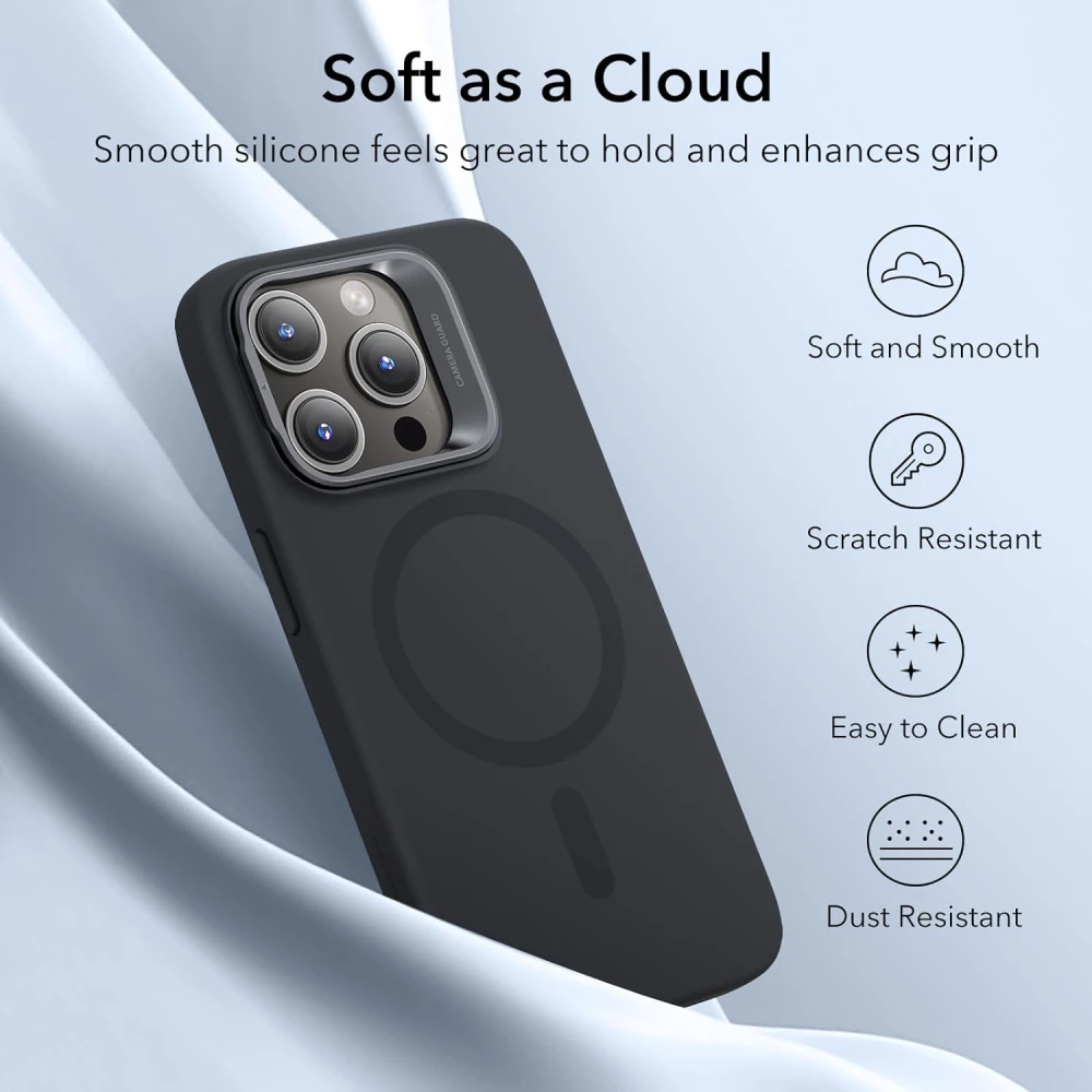 Калъф ESR Cloud Soft за Apple iPhone 15 Pro Max със стойка, MagSafe