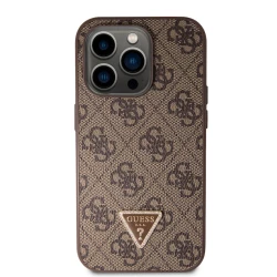 Калъф Guess 4G Strass Triangle Metal Logo GUHCP15LP4TDPW за Apple iPhone 15 Pro