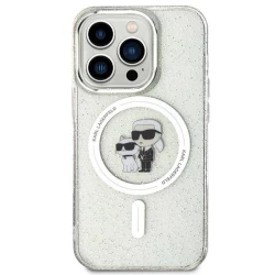 Калъф Karl Lagerfeld - IML Glitter Karl and Choupette MagSafe KLHMP15XHGKCNOT за Apple iPhone 15 Pro Max