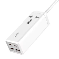 Зарядно устройство 220V LDNIO 65W - SC1418, 2xUSB-A, 2xUSB-C, AC, Desktop 2500W