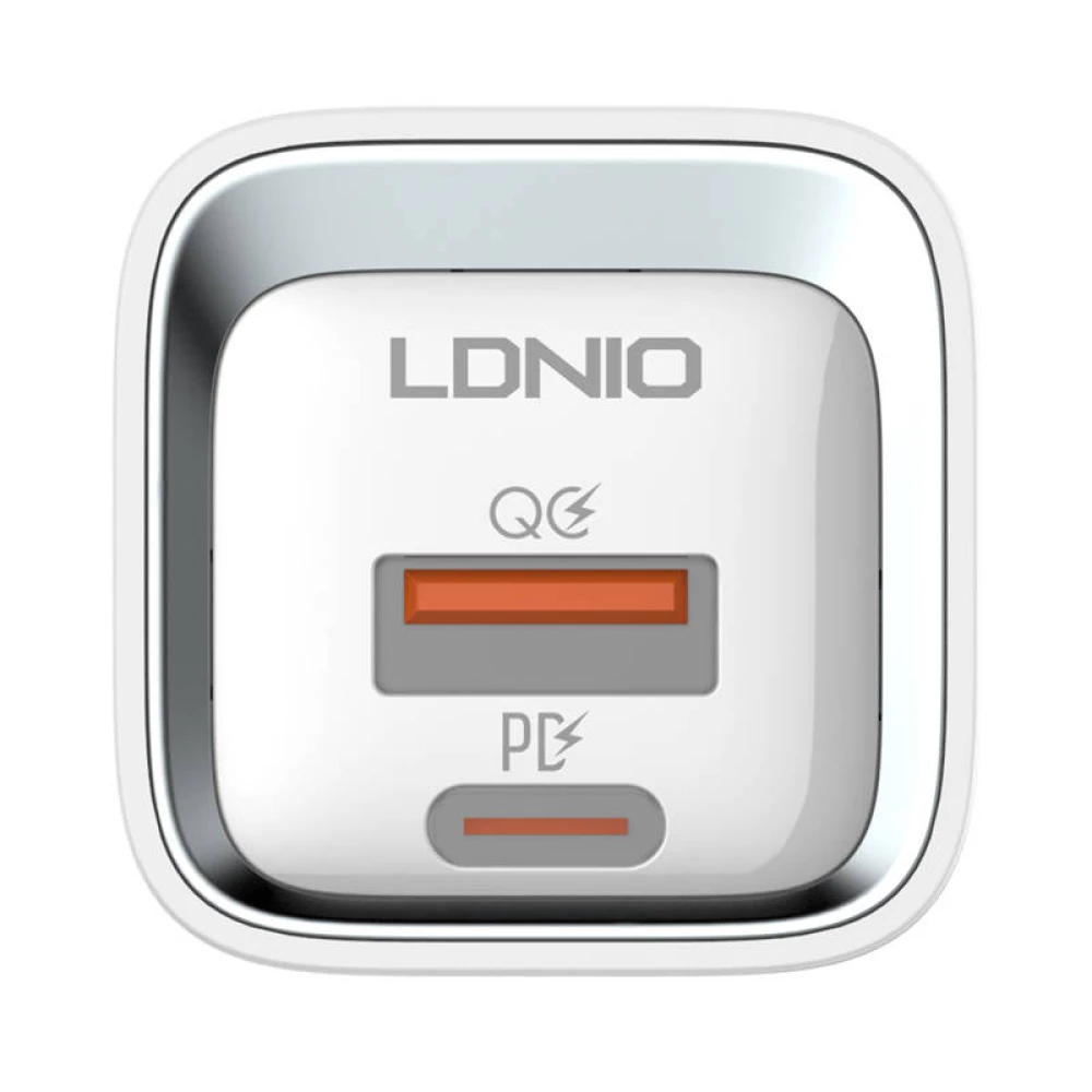 Зарядно устройство 220V LDNIO 20W - A2318M, USB-A, USB-C + кабел Type-C към Lightning, MFI сертификат