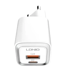 Зарядно устройство 220V LDNIO 20W - A2318M, USB-A, USB-C + кабел Type-C към Lightning, MFI сертификат