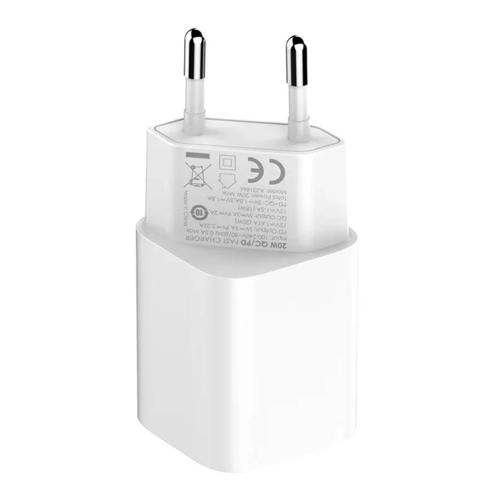 Зарядно устройство 220V LDNIO 20W - A2318M, USB-A, USB-C + кабел Type-C към Lightning, MFI сертификат