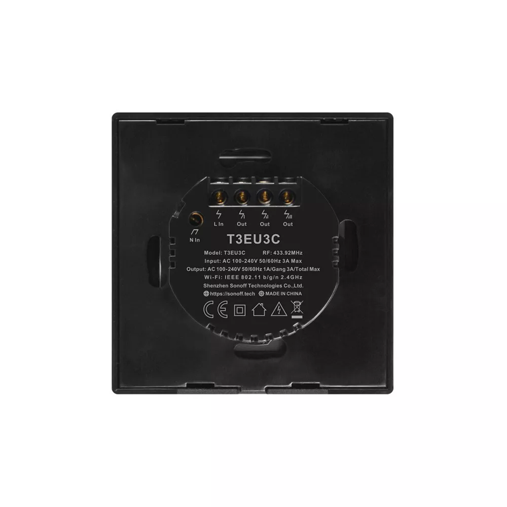 Интелигентен Превключвател SONOFF -  T3 EU TX, Троен сензорен ключ