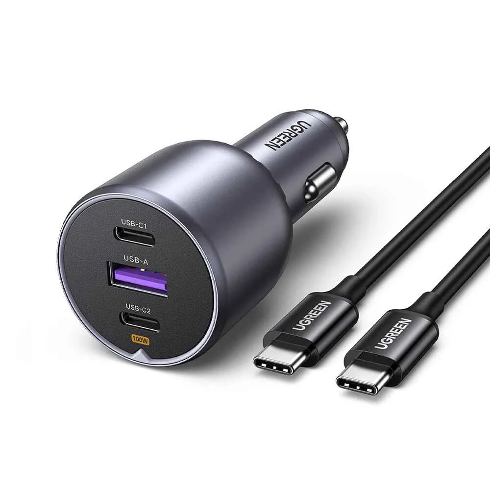 Зарядно за автомобил 12V UGREEN - EC705 / 35025, 130W, USB-A, 2xUSB-C