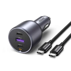 Зарядно за автомобил 12V UGREEN - EC705 / 35025, 130W, USB-A, 2xUSB-C