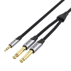Аудио кабел VENTION BARHG - 1(M)x mini jack 3.5mm към 2(M)x jack 6.5mm, 1.5 метра 