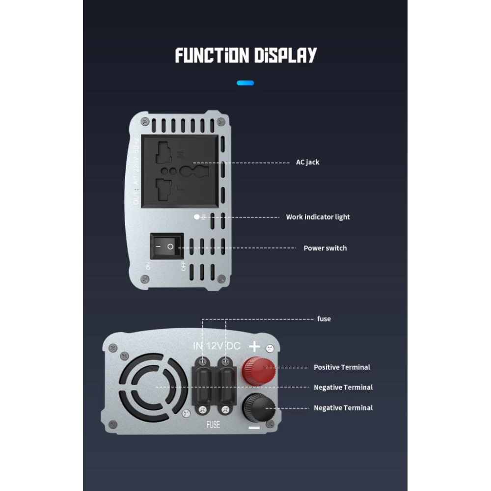 Инвертор за кола XO, 500W, AC - CZ021 
