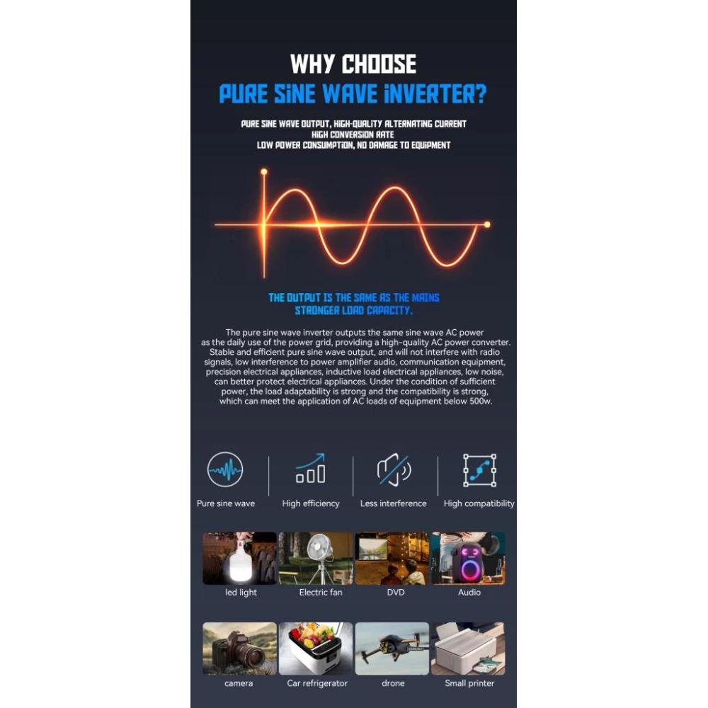 Инвертор за кола XO, 500W, AC - CZ021 