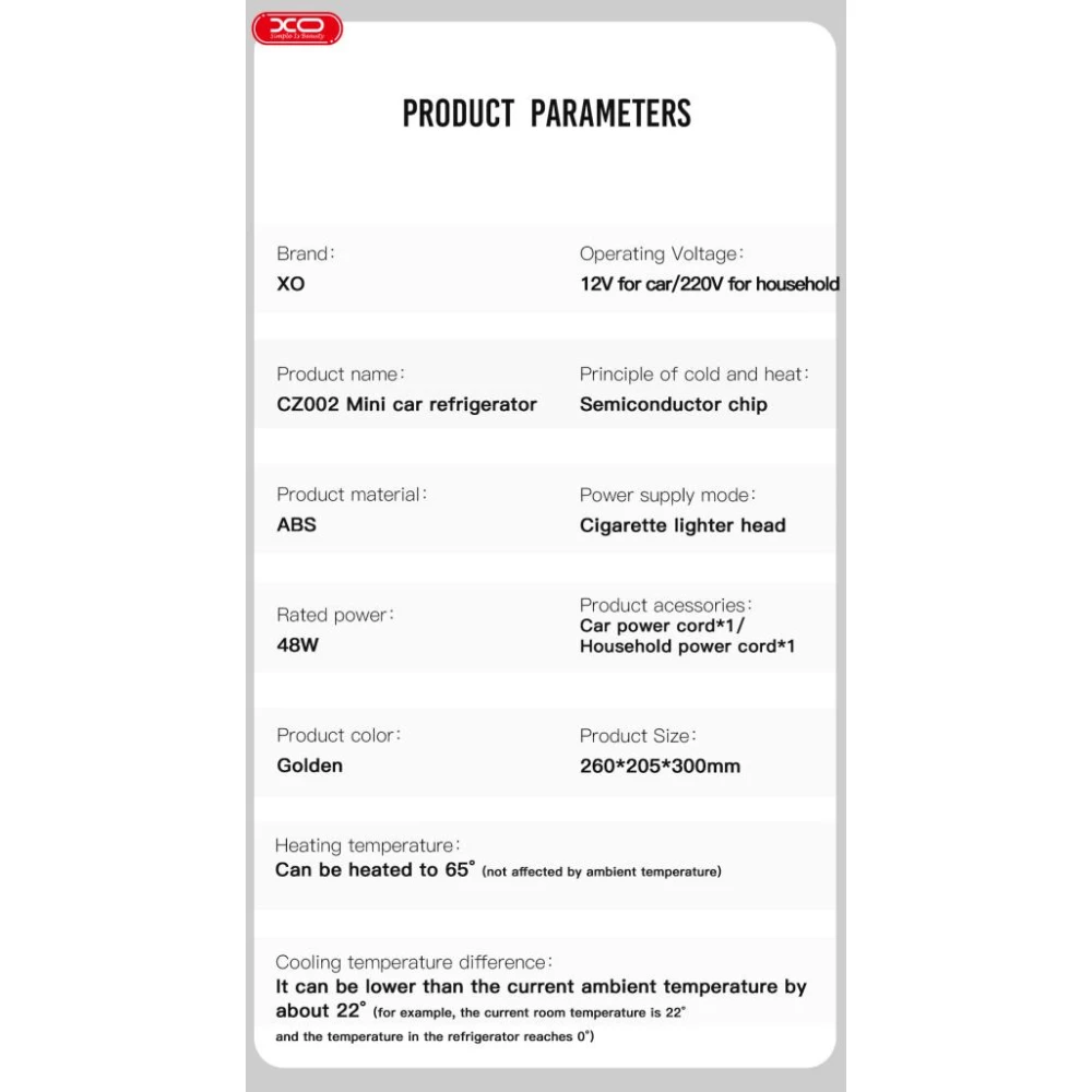 Мини козметичен хладилник  XO - CZ002