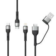 Кабел 6-в-1 XO, 60W, NB254, USB-A + Type-C към Type-C, Lightning, Micro USB, 1.2 метра