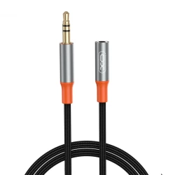 Преходник адаптер XO - NB-R269A от AUX/m/ 3.5мм към AUX/f/ 3.5мм, 1м