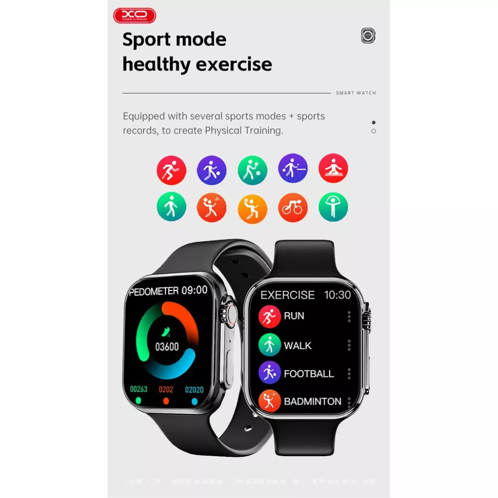  Смарт часовник XO - M8 Mini - Черен