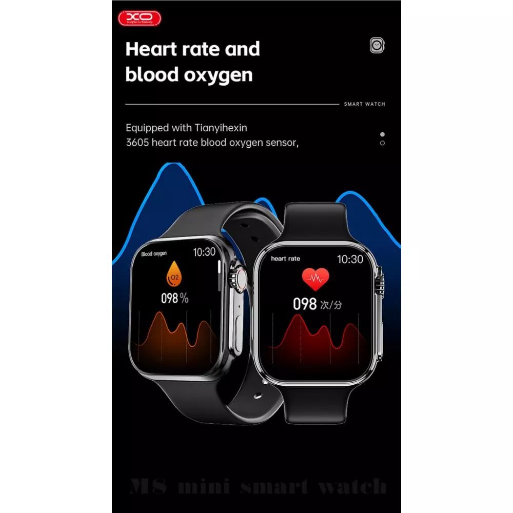  Смарт часовник XO - M8 Mini - Черен