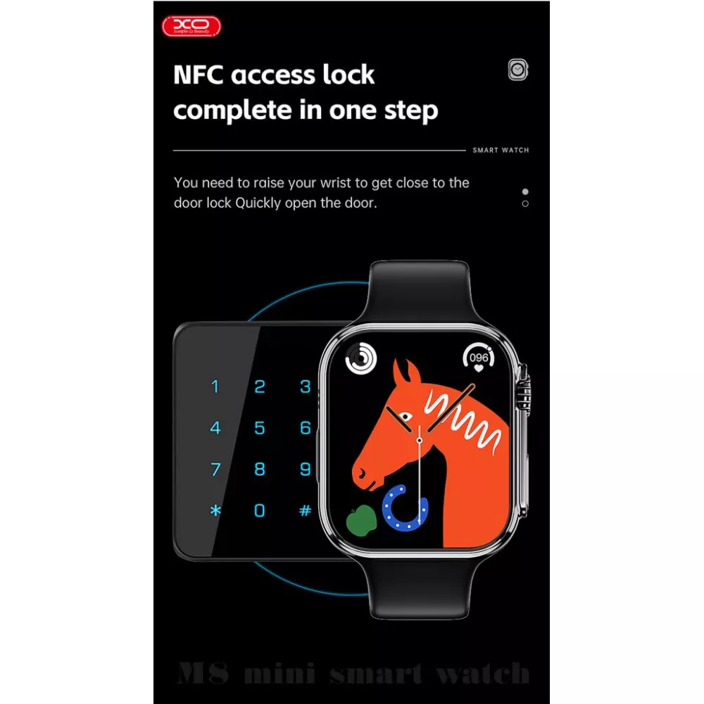  Смарт часовник XO - M8 Mini - Черен