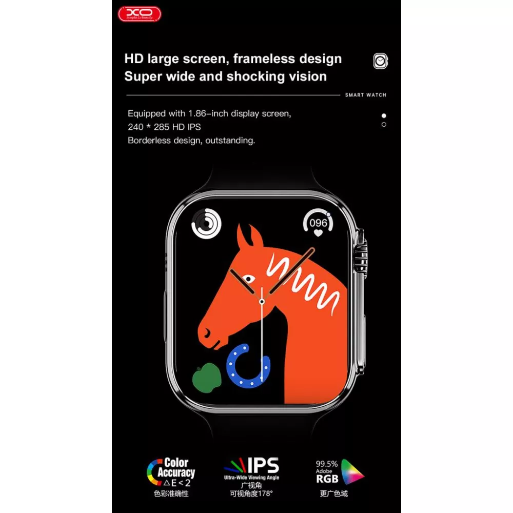  Смарт часовник XO - M8 Mini - Черен