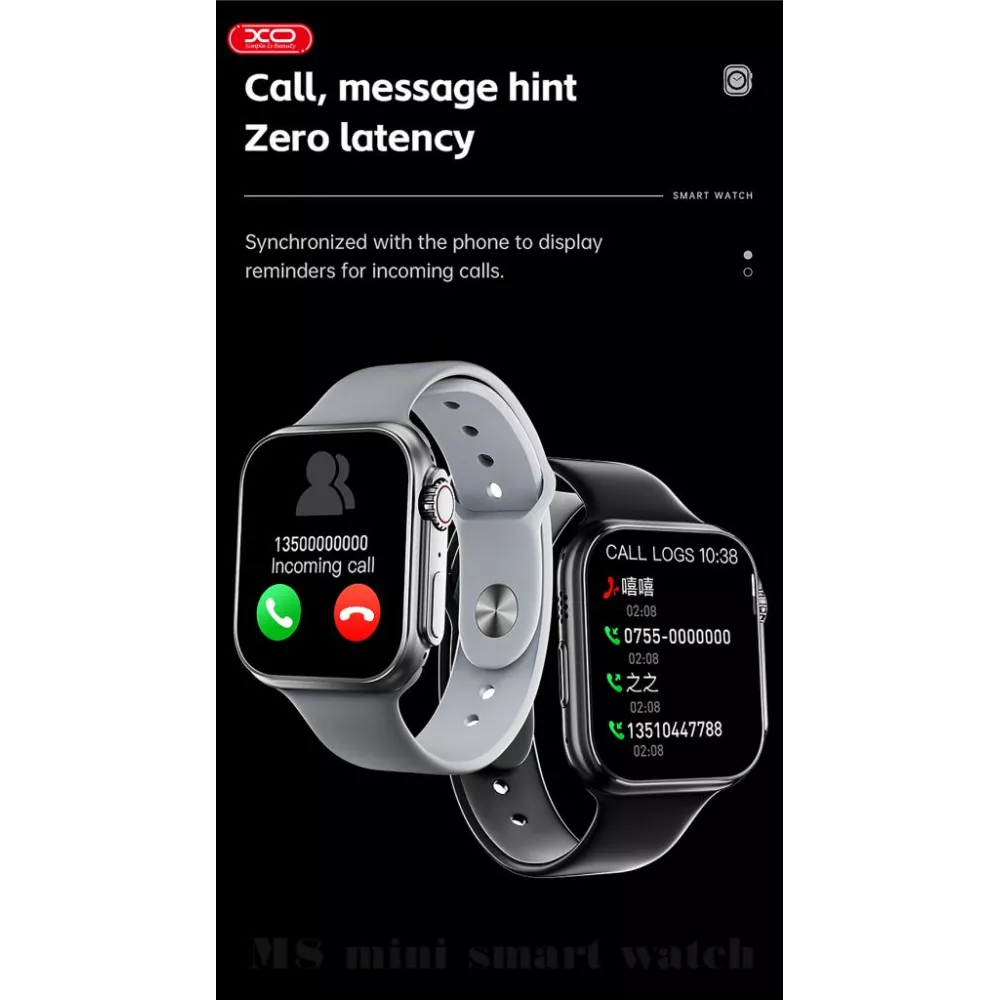  Смарт часовник XO - M8 Mini - Черен