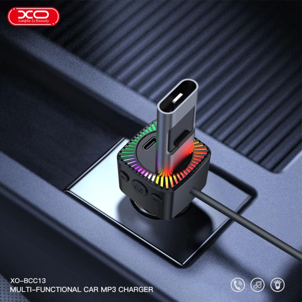 Трансмитер XO - BCC13, 5 Outputs/6.2A: 3.1A/5V: USB-A, USB-C + 3.1A/5V:2xUSB-A, USB-C