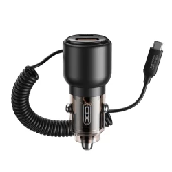 Зарядно за автомобил 12V XO - CC59 110W, USB-A/QC 3.0 + USB-C/PD3 + кабел Type-C 