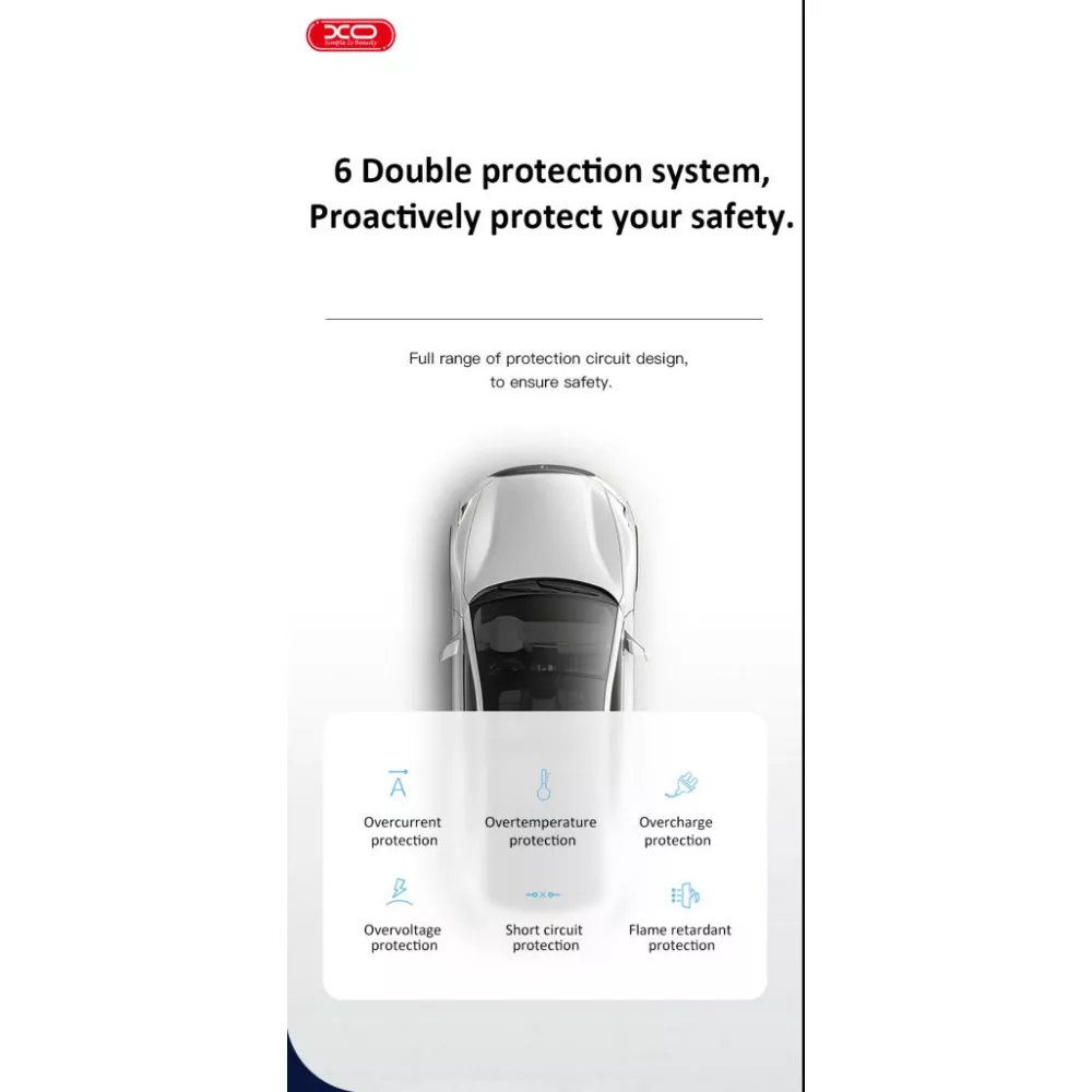 Трансмитер + 3 в 1 кабел XO - BCC07, MP3 Wireless 15.3W, USB-A, USB-C, QC 3.1A 