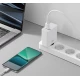 Зарядно устройство 220V XO - L128, 120W, USB-A + кабел USB-A към Type-C
