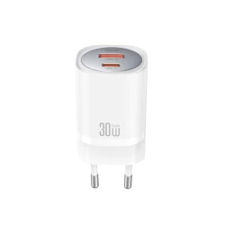 Зарядно устройство 220V XO - GaN Nitride CE21 30W, USB-A, USB-C, (EU сертифицирано)