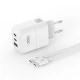 Зарядно устройство 220V XO - GaN Nitride L139 65W, USB-A, 2xUSB-C + кабел Type-C към Type-C