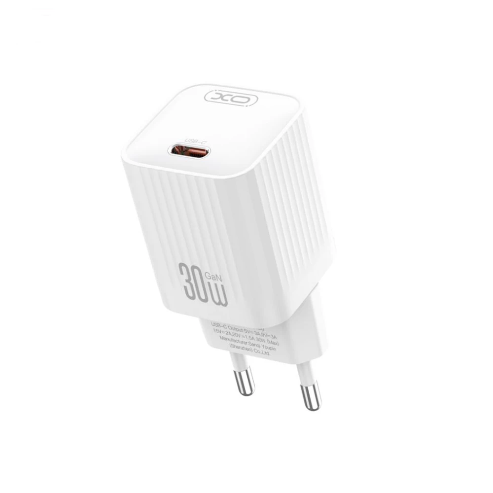 Зарядно устройство 220V XO - L148 30W, USB-C, PD + кабел Type-C към Type-C