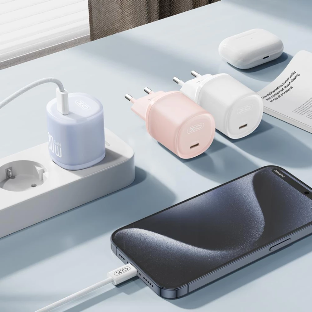 Зарядно устройство 220V XO - L150 30W, USB-C, PD