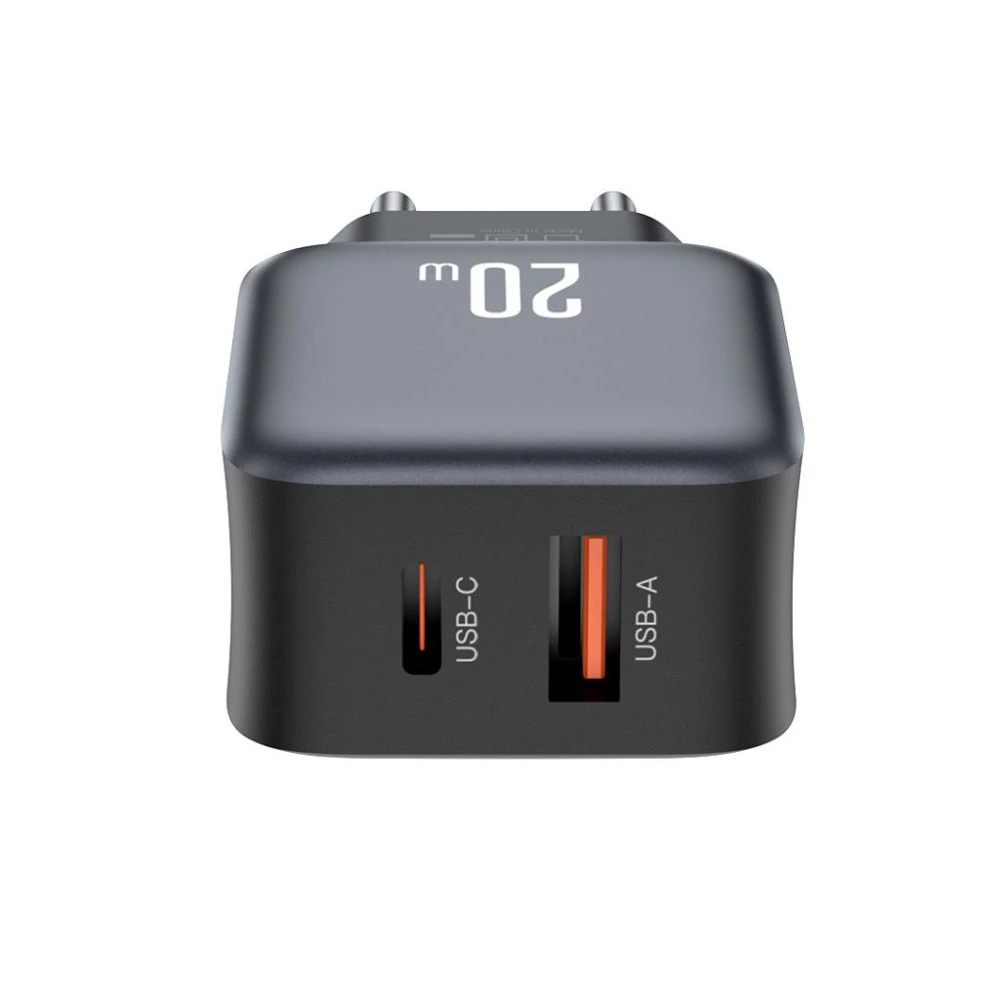 Зарядно устройство 220V XO - L154 20W, USB-A, USB-C + кабел Type-C към Lightning
