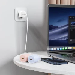 Зарядно устройство 220V XO - L157 18W, USB-A - розов