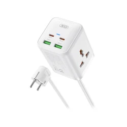 Зарядно устройство 220V 2xUSB-A, 2xUSB-C, AC XO - WL24, 65W