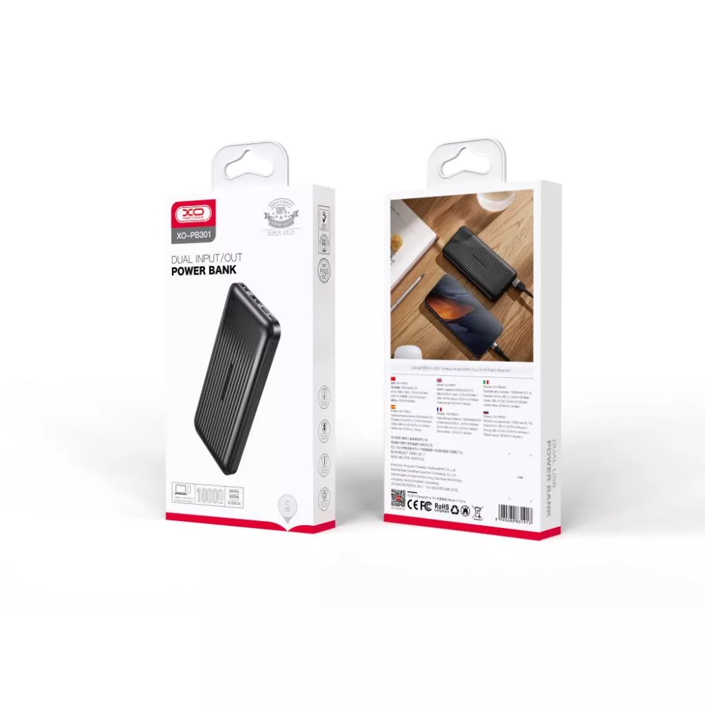 Външна батерия XO PB301 - 10 000 mAh