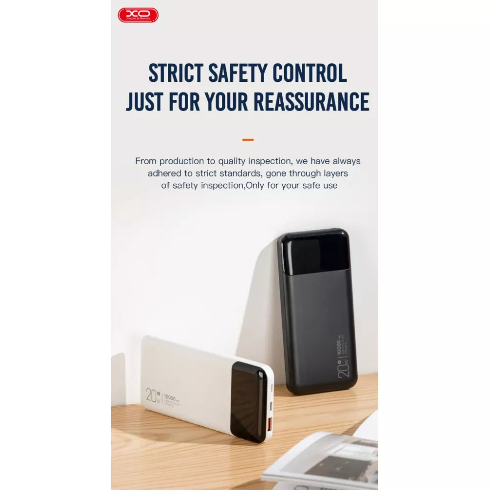 Външна батерия XO PR191 - 10 000 mAh, 20W PD, 18W QC