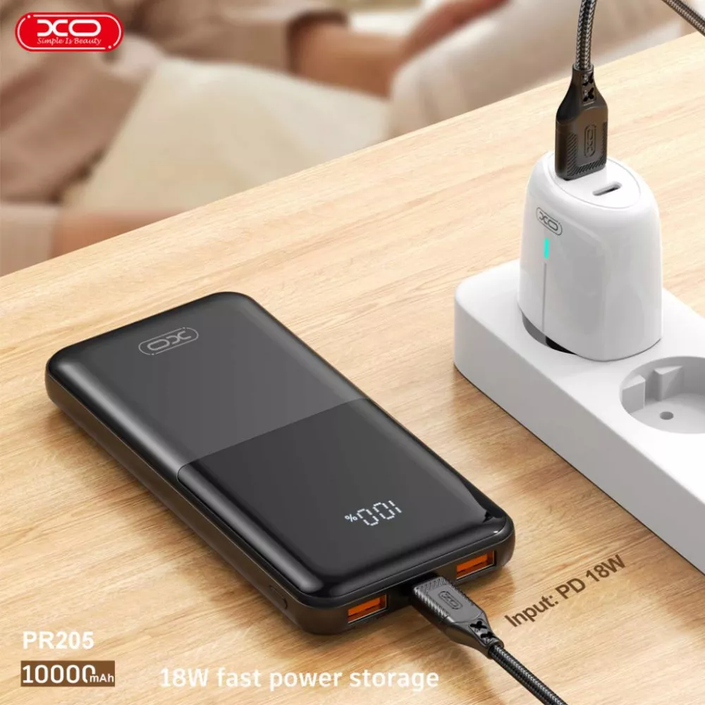 Външна батерия XO PR205 - 10 000 mAh, 20W PD, 22.5W QC
